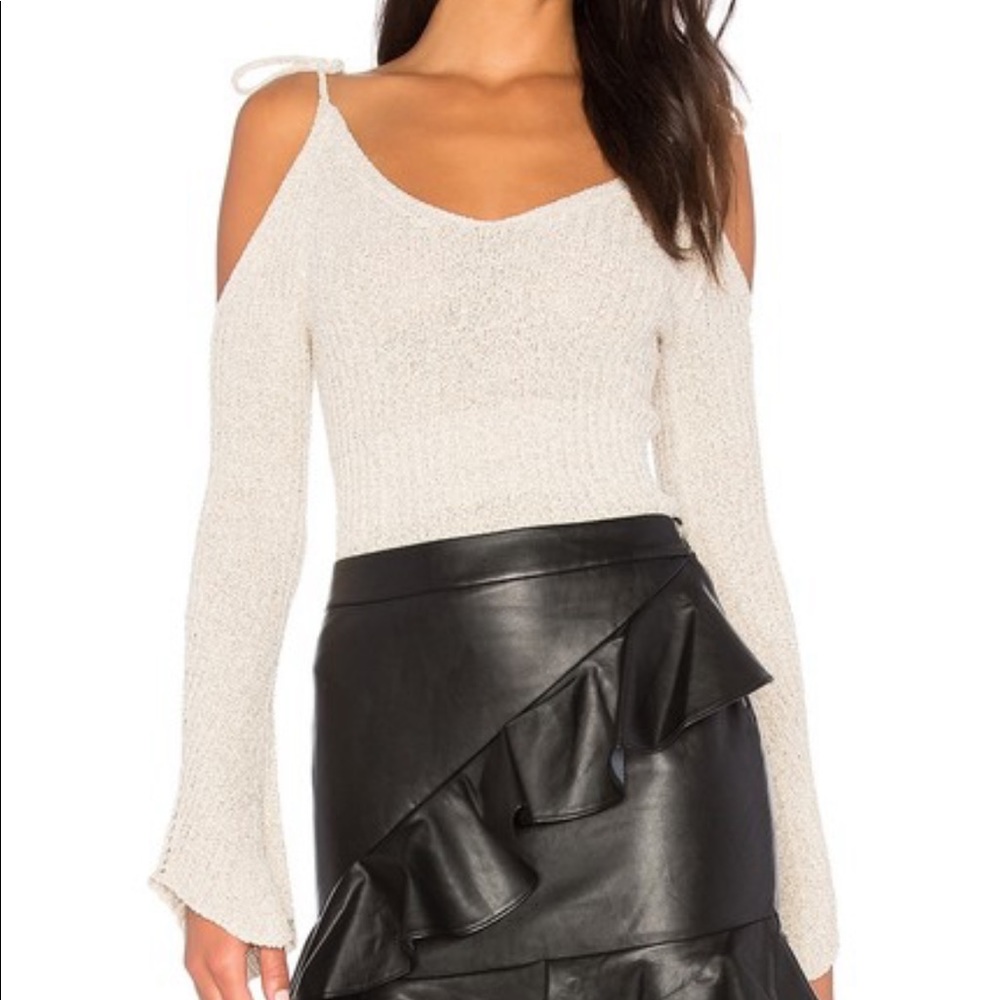 Endless rose cold shoulder sweater champagne XS